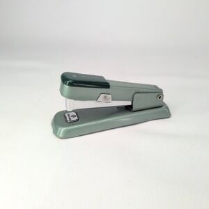 Bates Stapler Green Vintage 88 Model Hammertone Metal Desktop Office Accessory